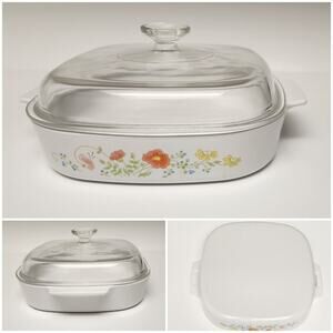 Corning Ware Wildflower 2.5 Qt. Casserole Dish Lid/ Anchor Hocking 2Qt Bakeware